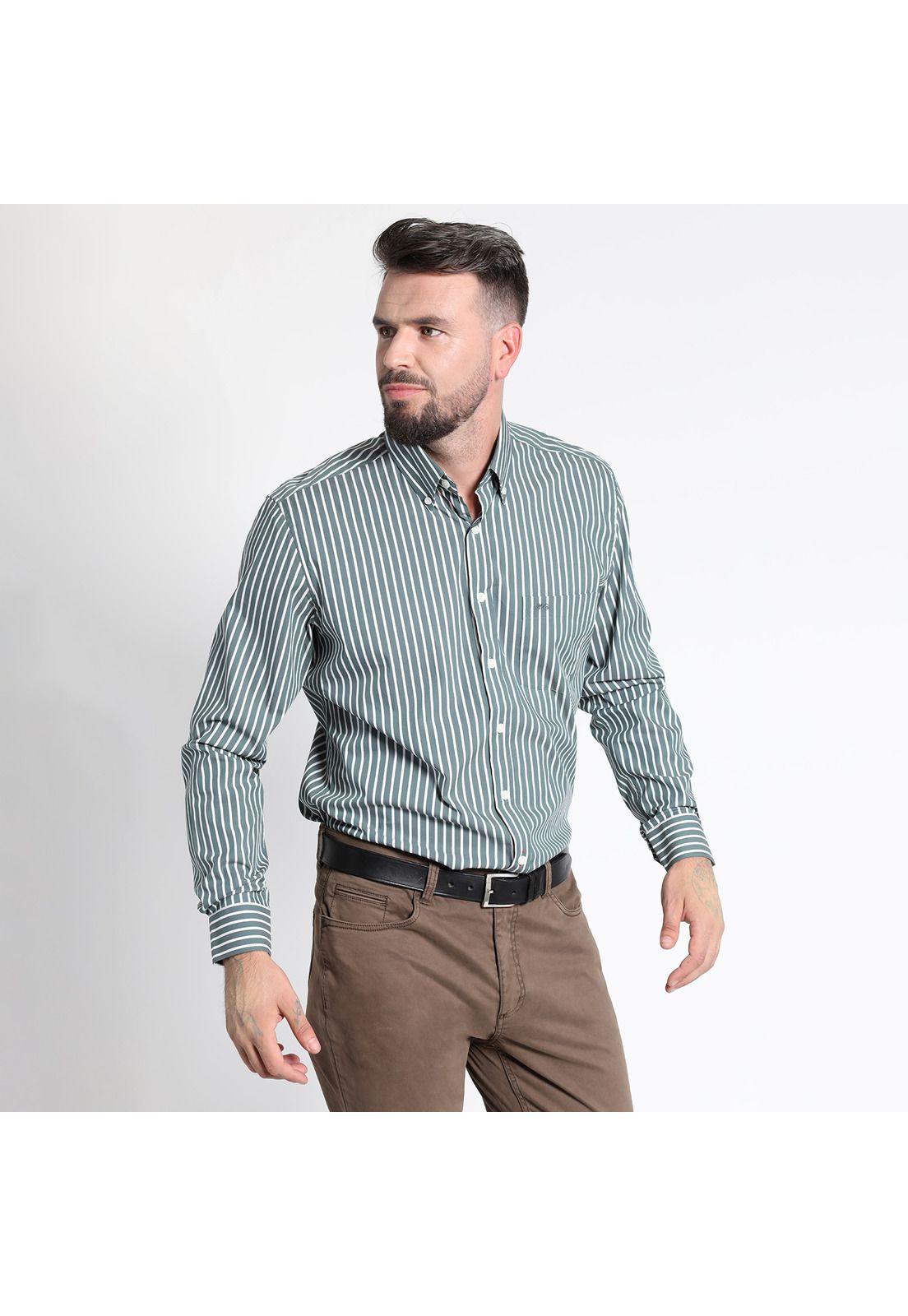 CAMISA MANGA LARGA RAYAS YD COMFORT FIT-2