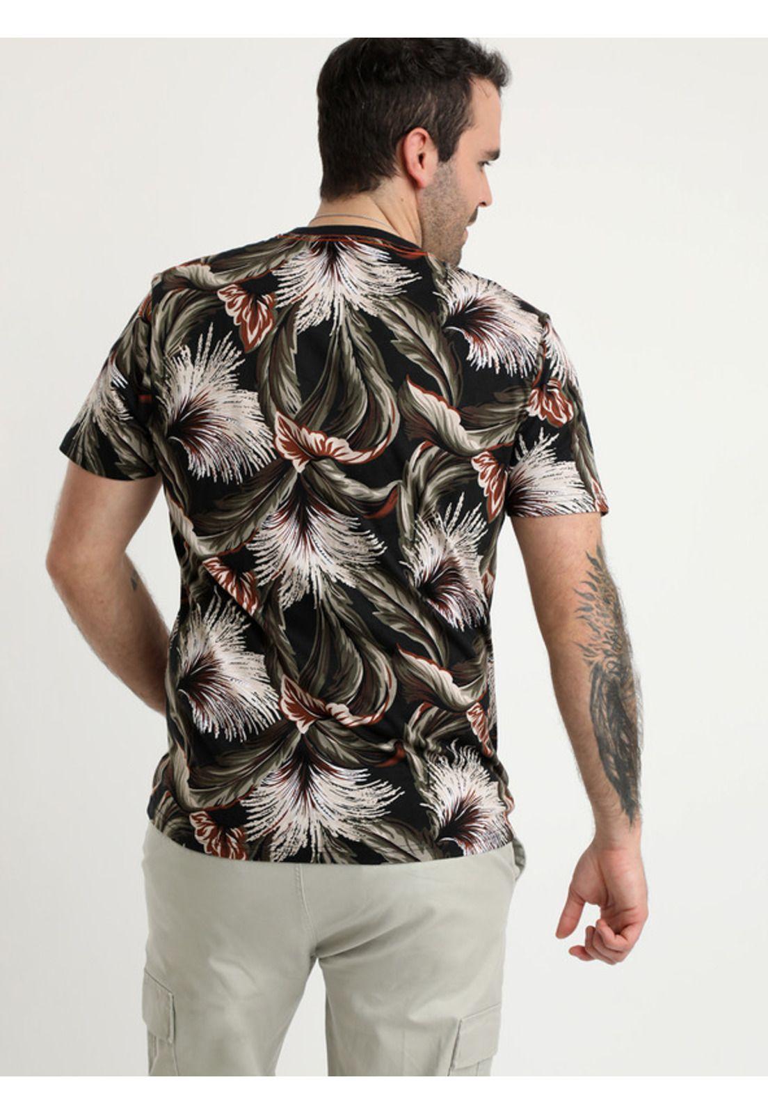 Polera Cuello Redondo Estampada Negro-1