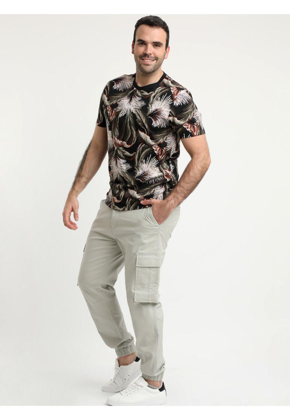 Polera Cuello Redondo Estampada Negro-2