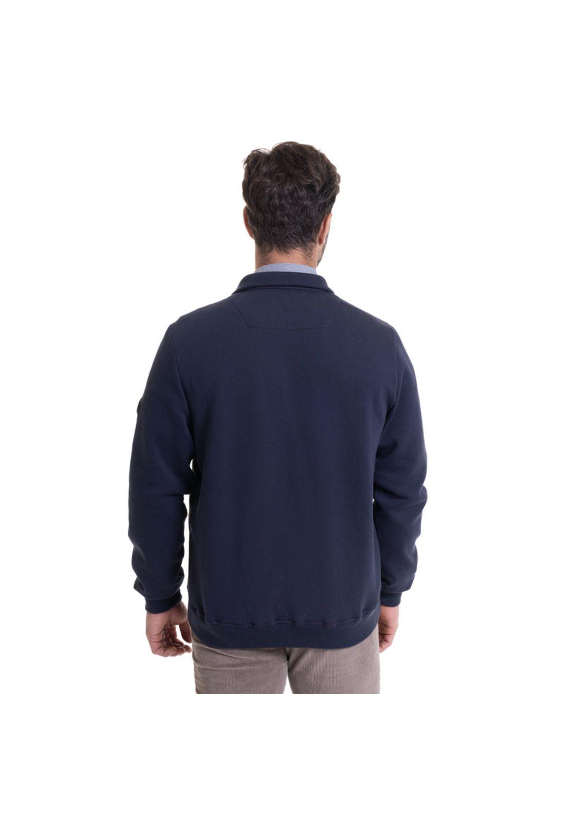 Poleron Frente Acolchado Hombre Casual Azul Marino-1