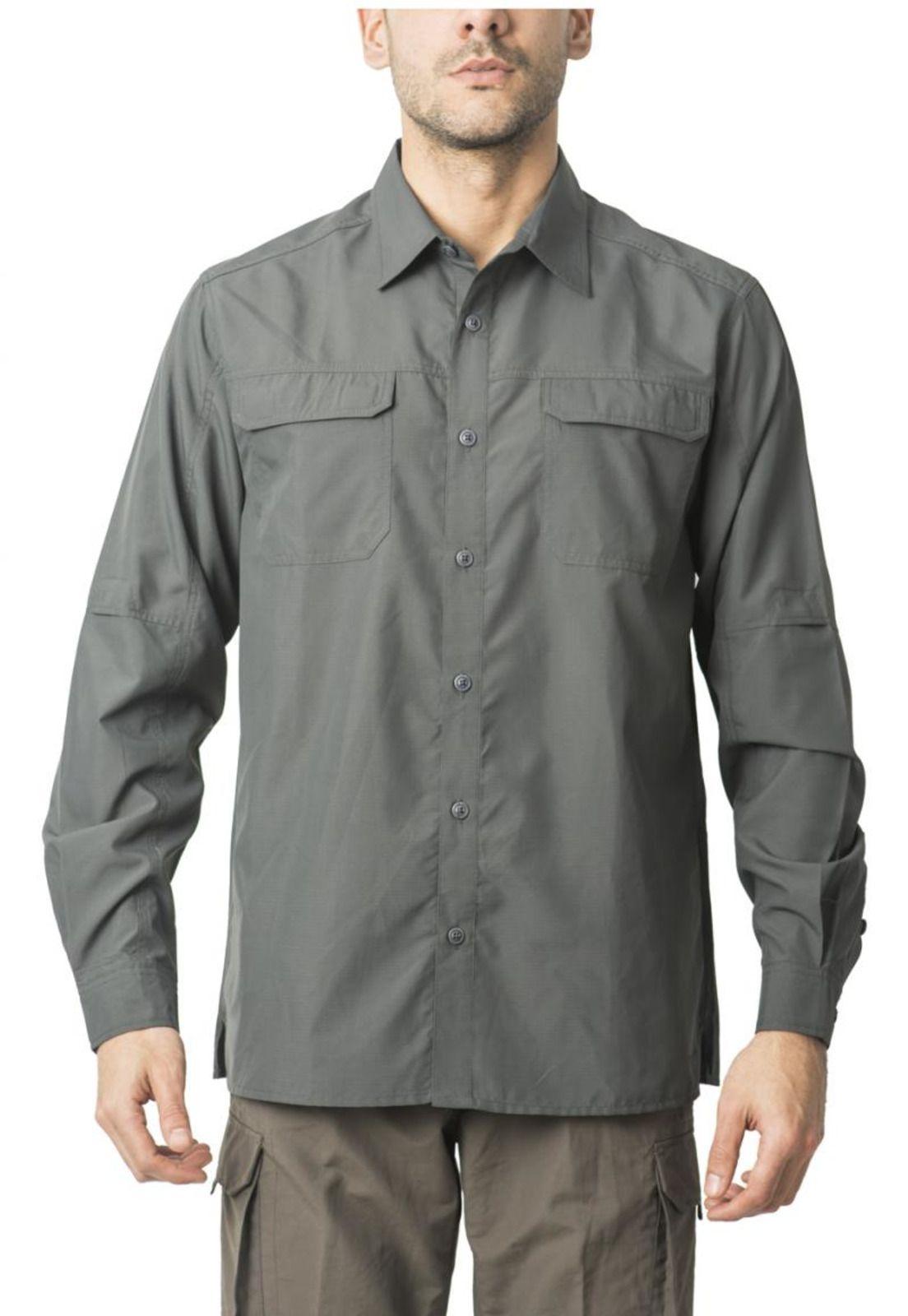 Camisa Outdoor Manga Ajustable Gris-2
