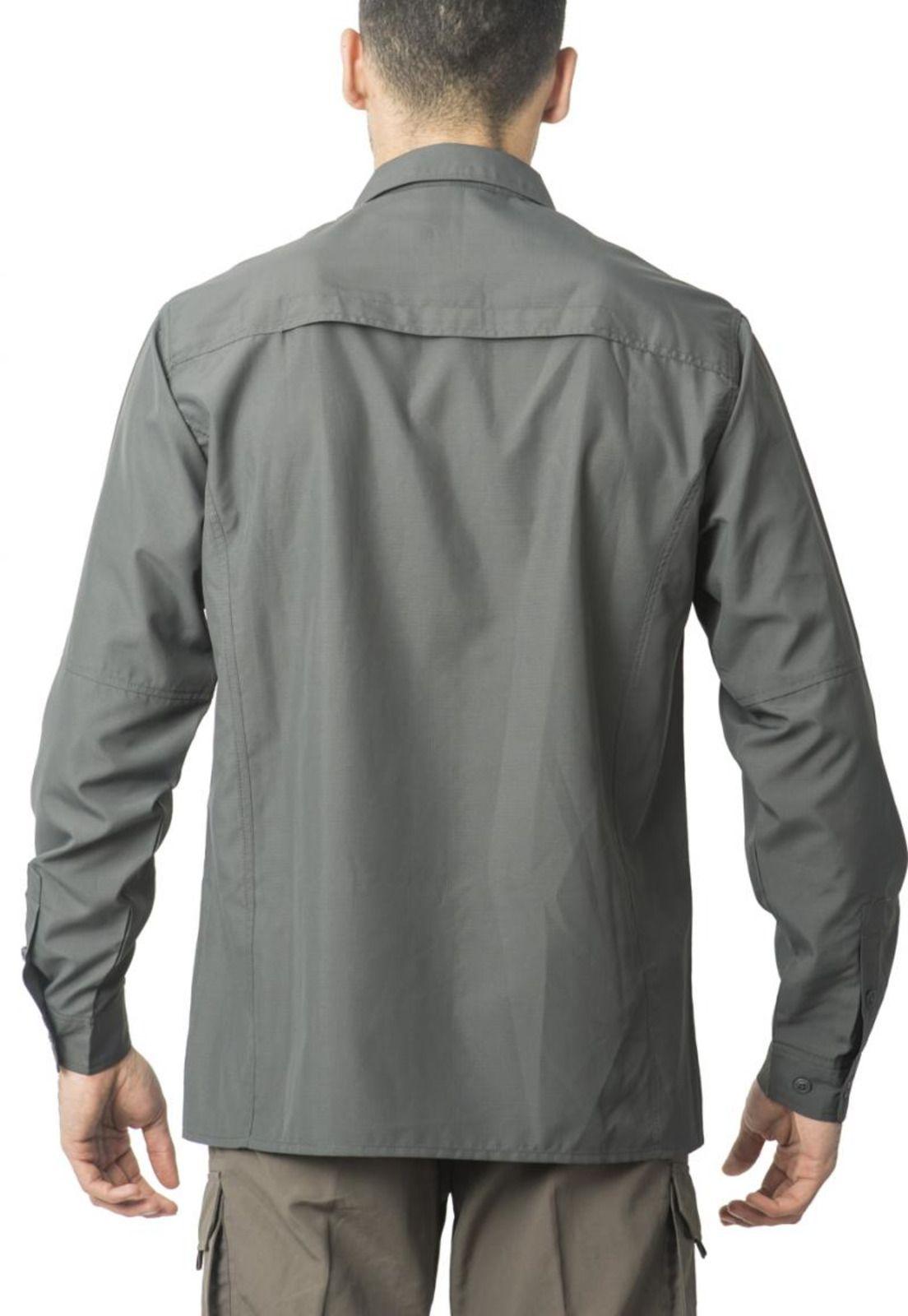 Camisa Outdoor Manga Ajustable Gris-3