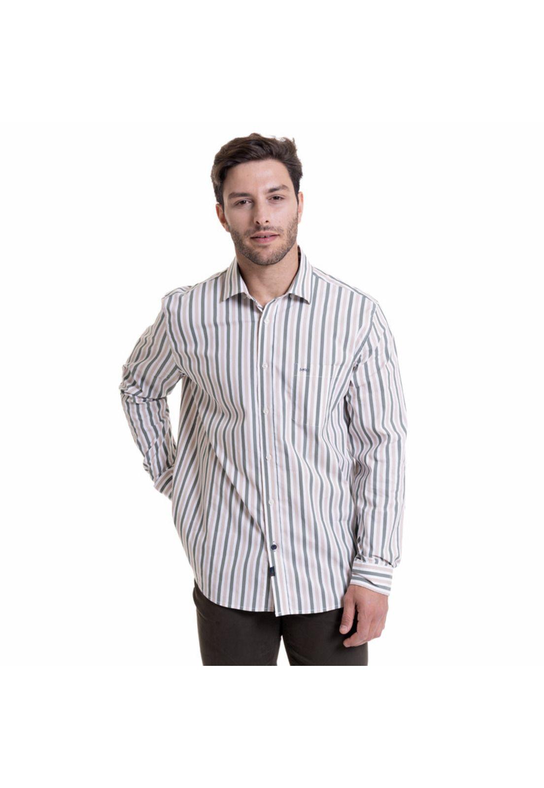 Camisa Rayas Comfort Fit Verde claro-0