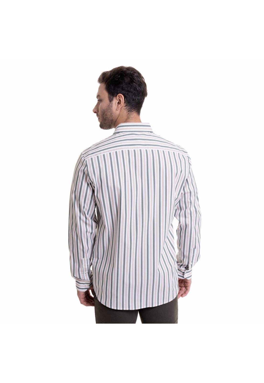 Camisa Rayas Comfort Fit Verde claro-1