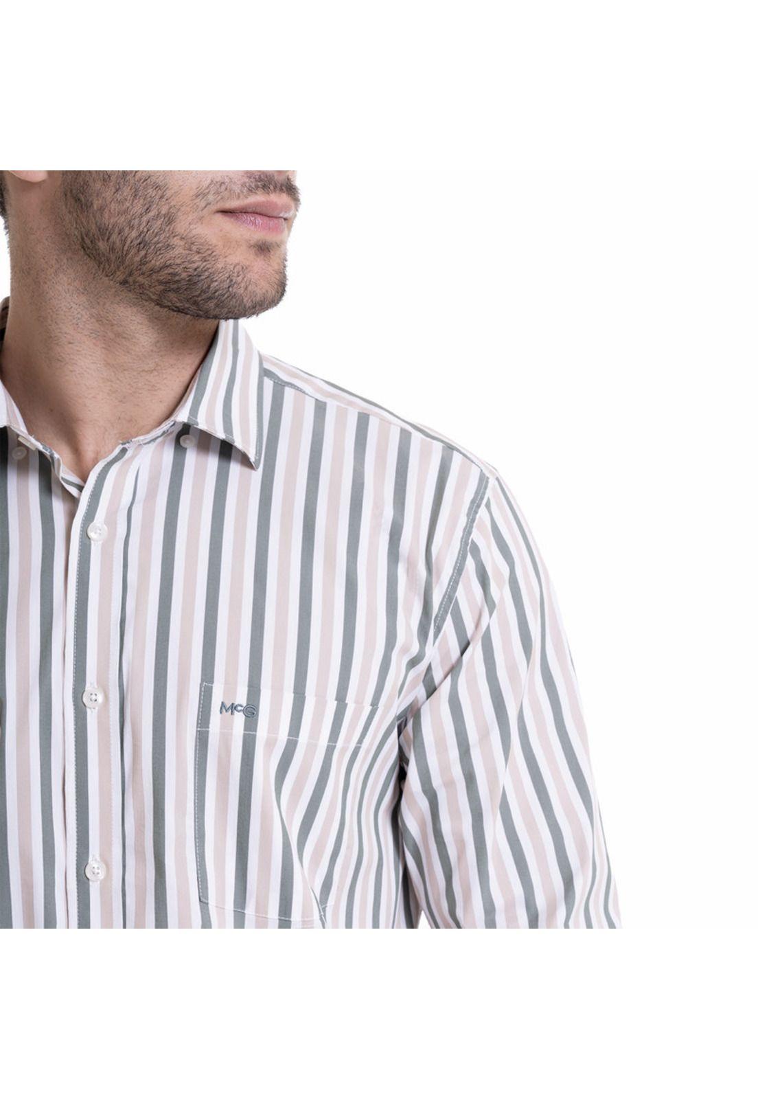 Camisa Rayas Comfort Fit Verde claro-3