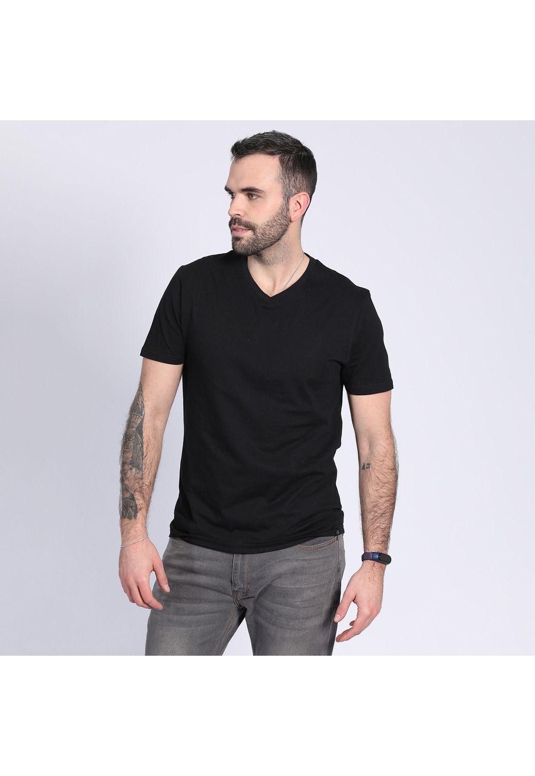 Polera Cuello V Negro-0