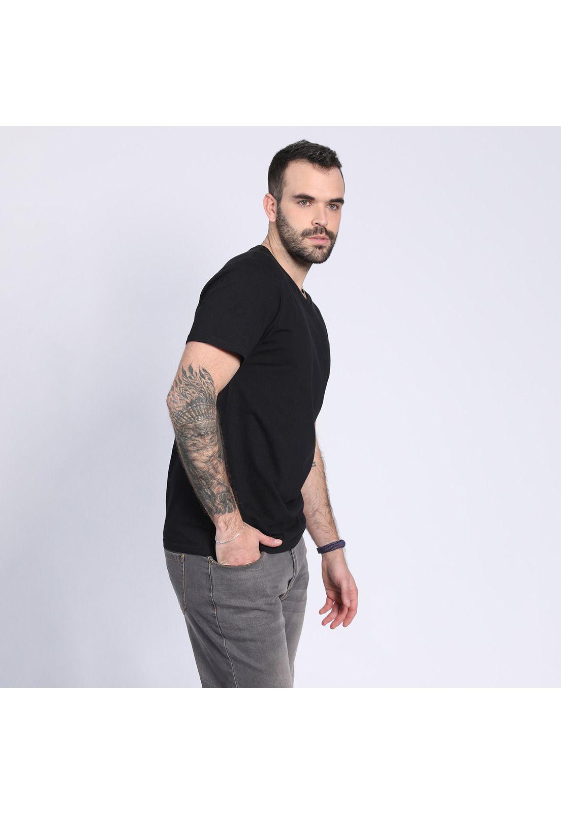 Polera Cuello V Negro-2