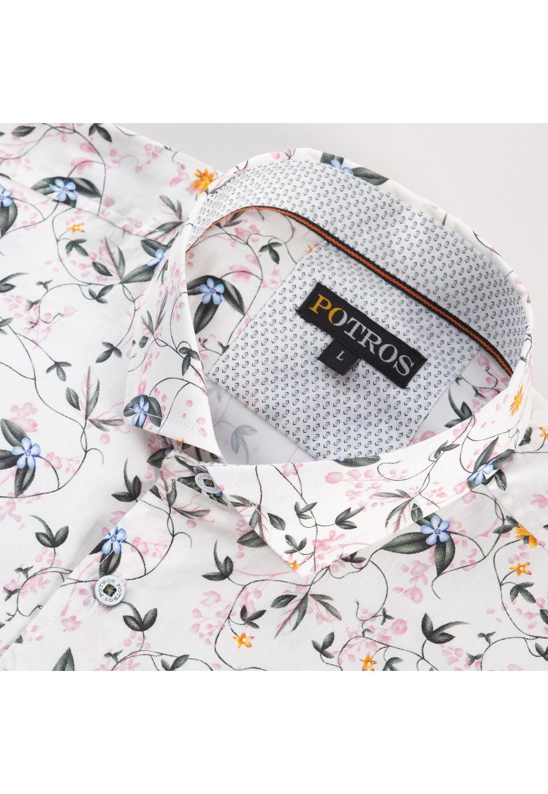 Camisa Estampada Spandex Blanco-0