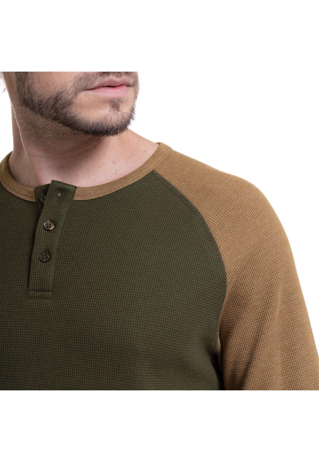 Polera Waffle Con Boton Café-3