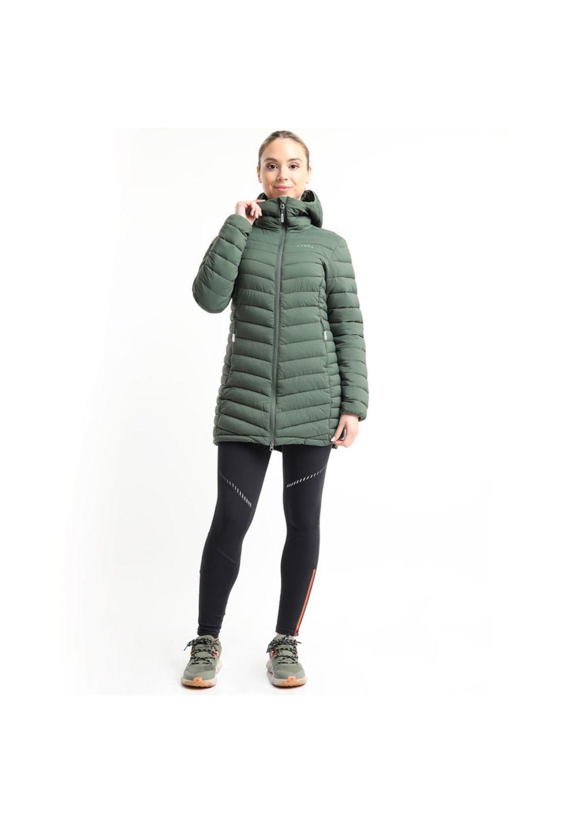 Parka Insulada Larga Cisnes Mujer Verde-3