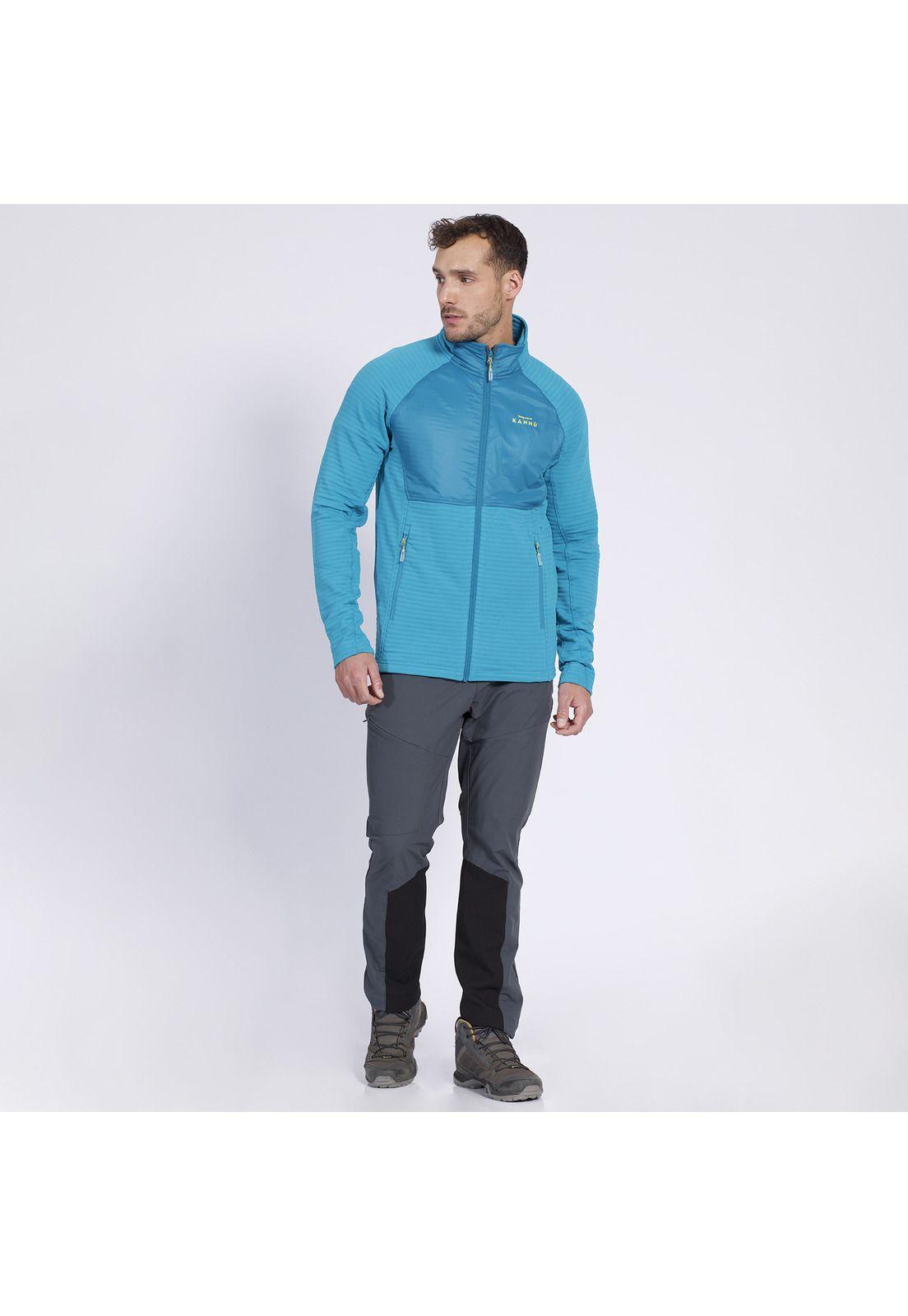 Polar Trail Running Full Zipper Bitone Hombre Azul-2