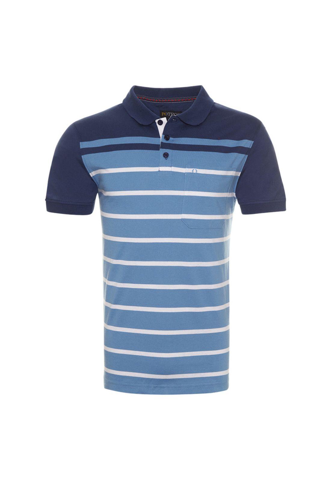 Polera Listada Cuello Camisero-0