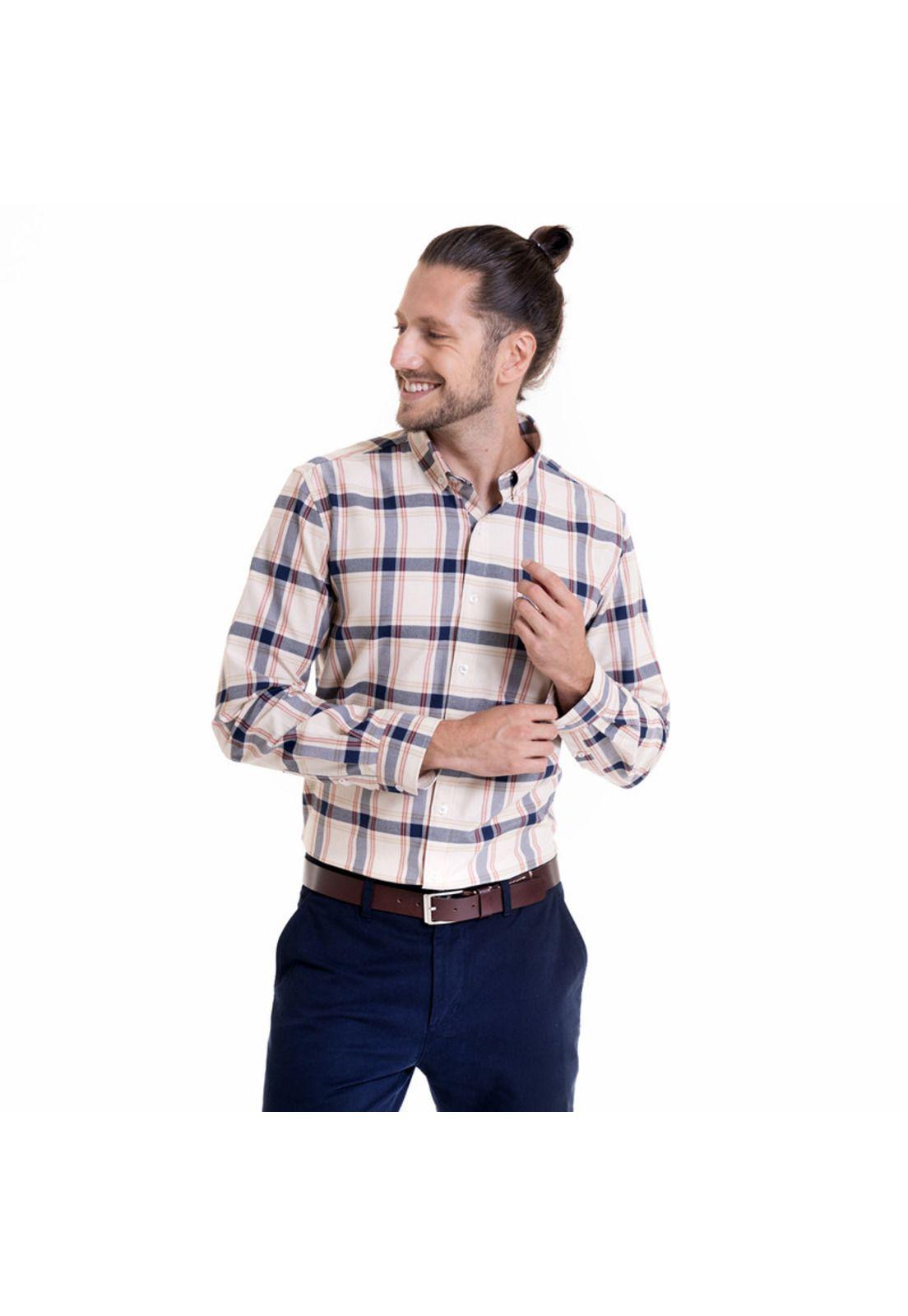 Camisa Oxford Fantasía Crema-0