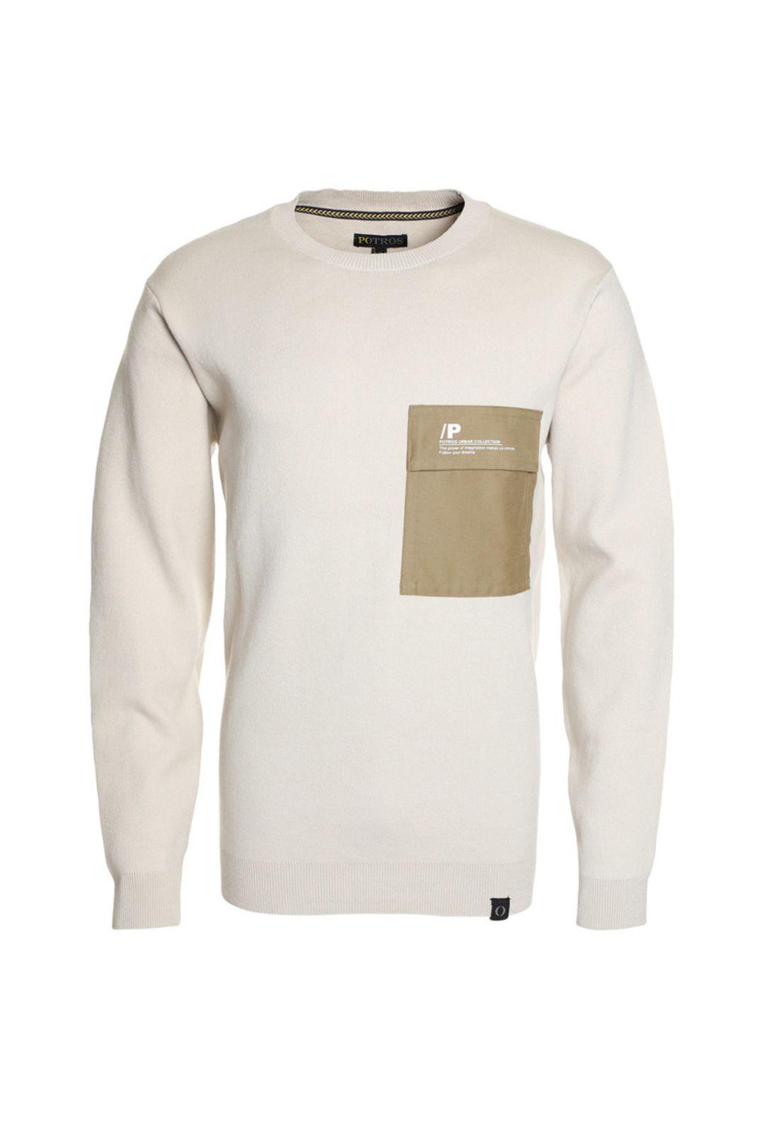Sweater Cuello Redondo Crema-3