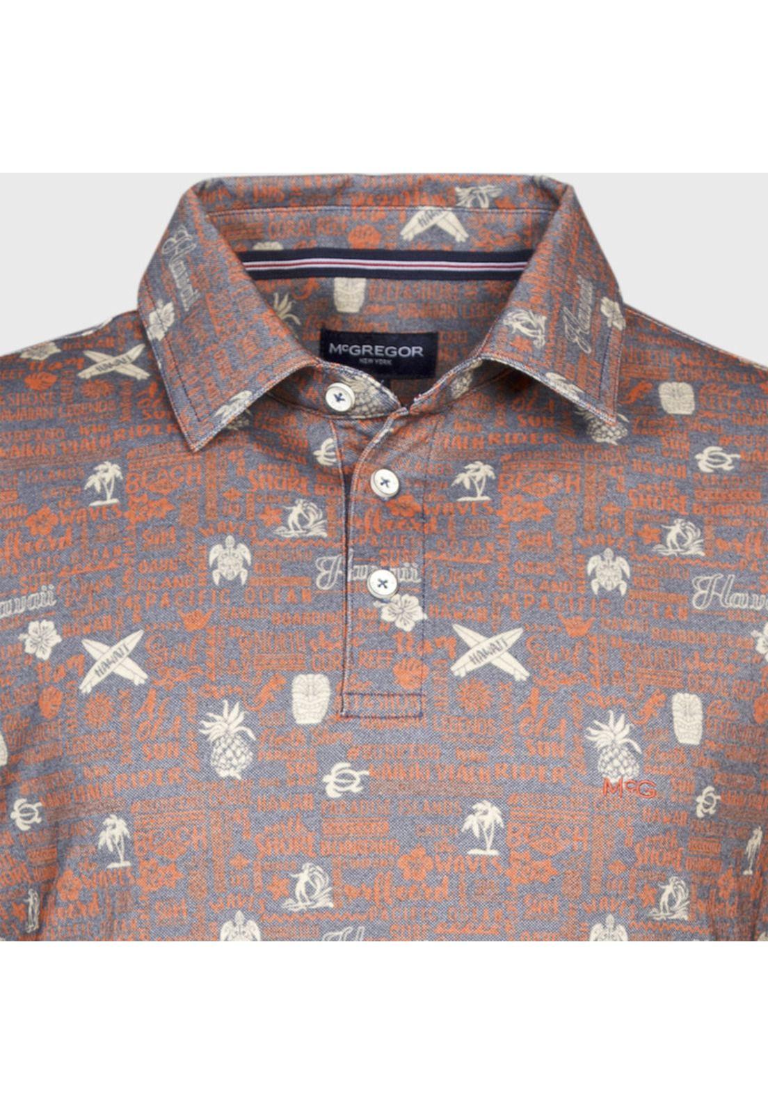 Polera Cuello Polo Estampada MC-3