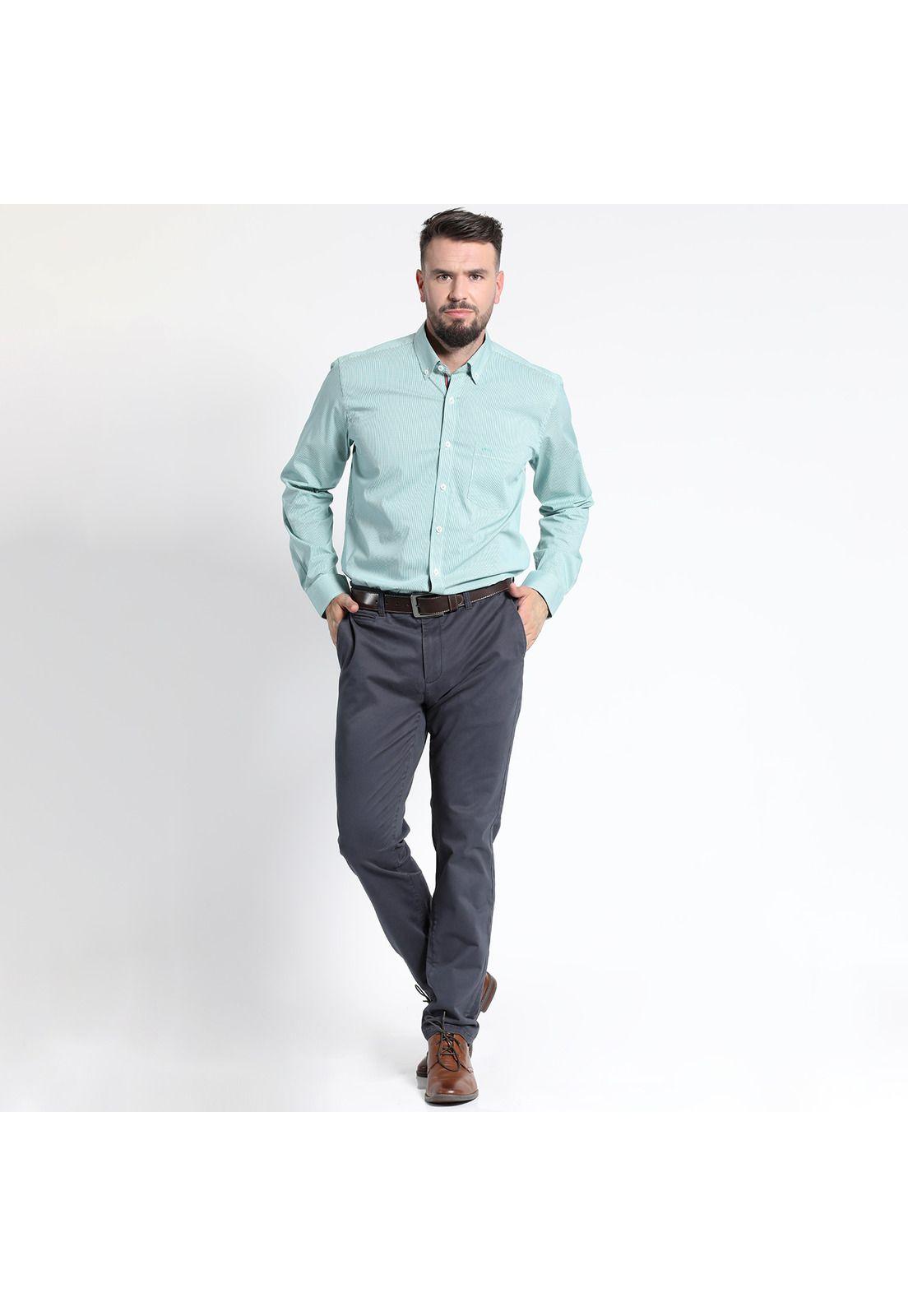 CAMISA MANGA LARGA MICRO CUADRO YD COMFORT TECH-0