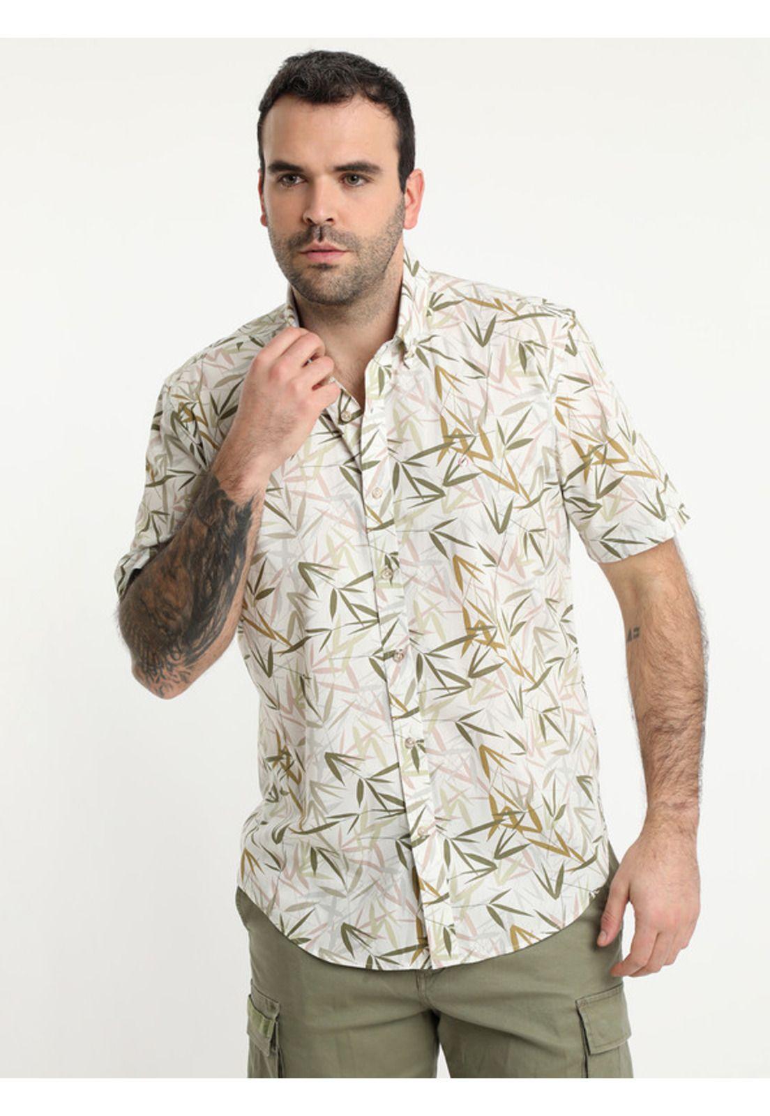 Camisa Estampada Algodón Mc Crema-0