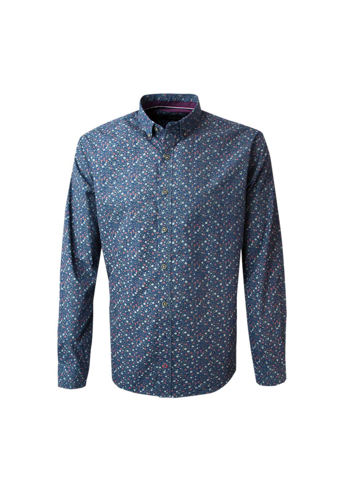 Camisa Trevira Estampada Button Down Slim Fit-0