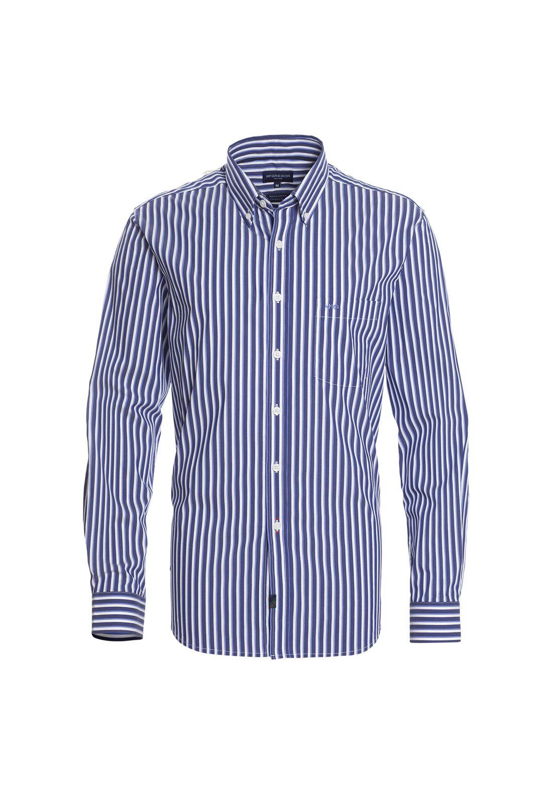CAMISA MANGA LARGA RAYAS YD COMFORT FIT-1