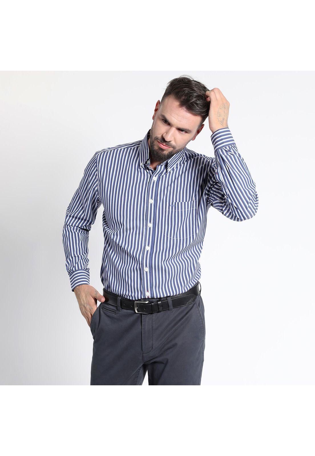 CAMISA MANGA LARGA RAYAS YD COMFORT FIT-2