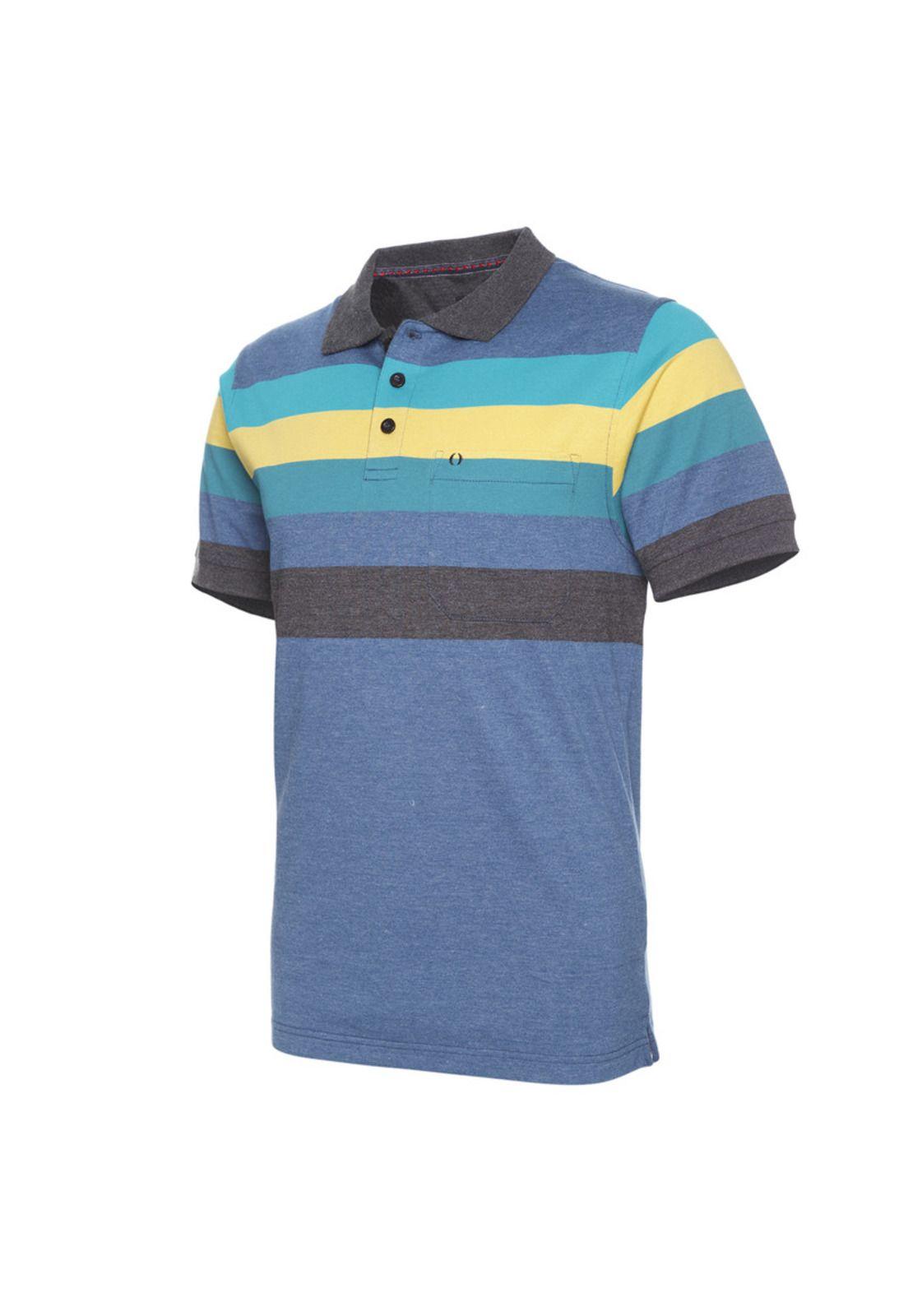 Polera Jersey  Yd Listada Fantasía Cuello Camisero-1