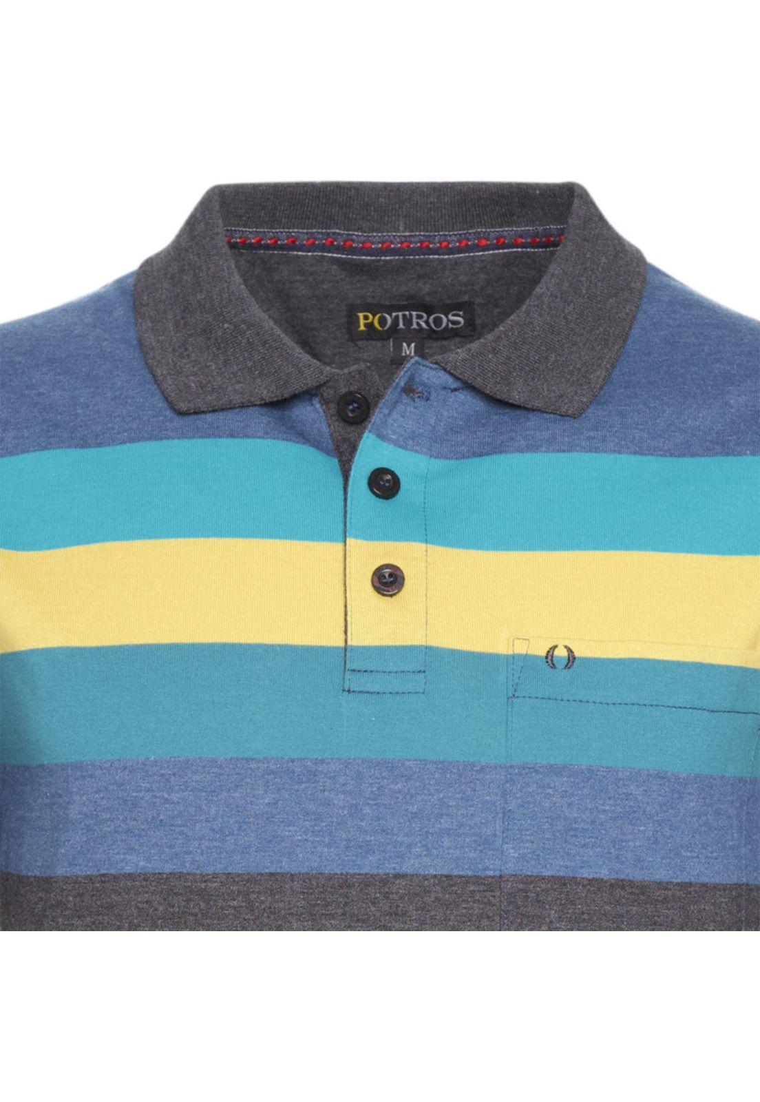 Polera Jersey  Yd Listada Fantasía Cuello Camisero-3