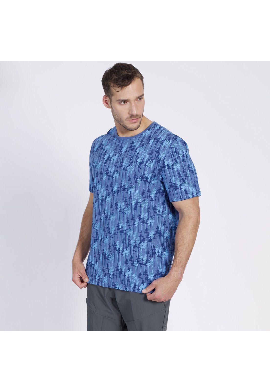 Polera Nature Full Print Turquesa Medio-1