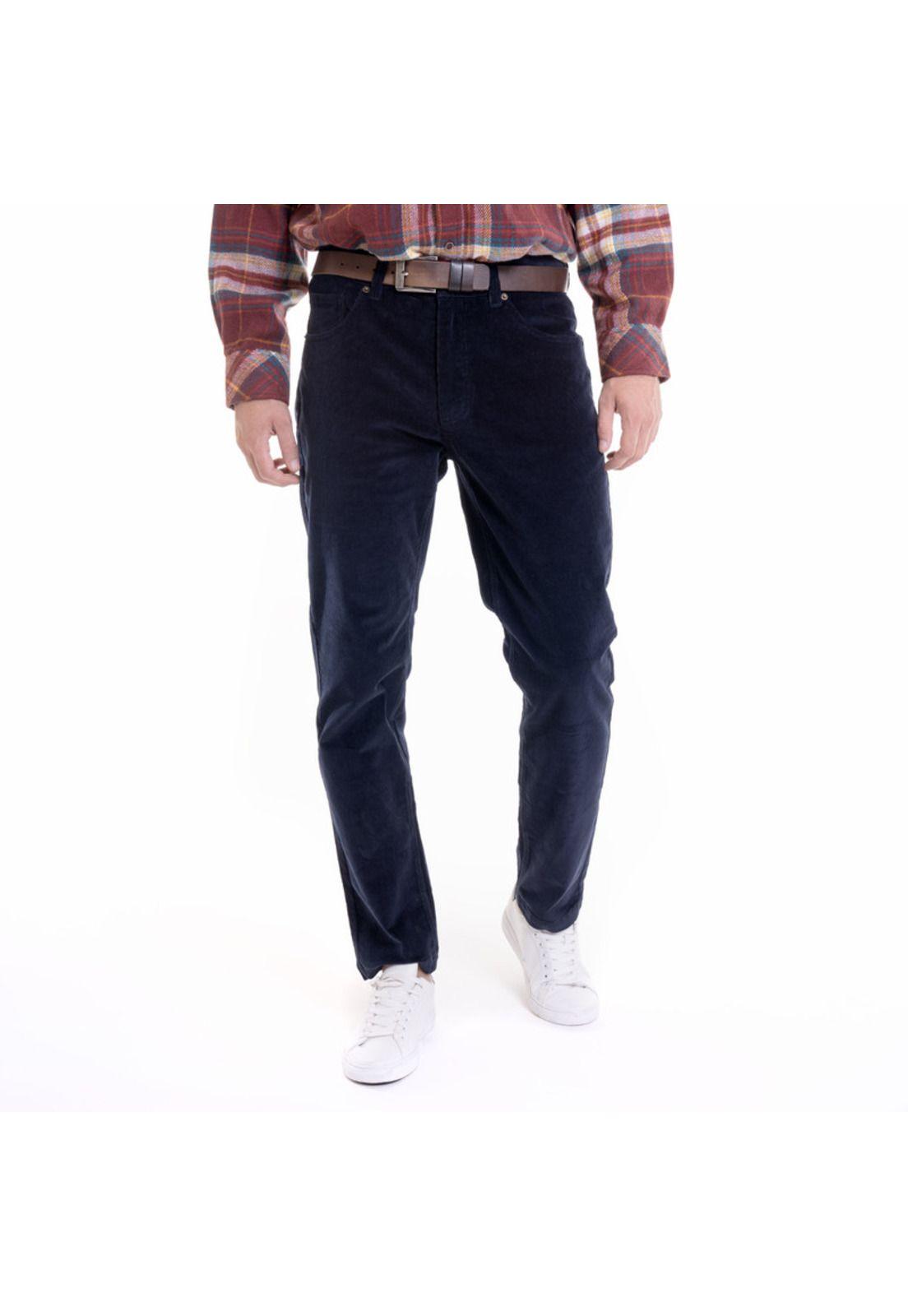 Pantalón Cotelé 5 Bolsillos Azul-0