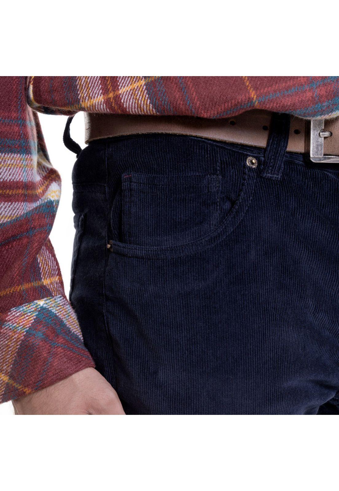 Pantalón Cotelé 5 Bolsillos Azul-3