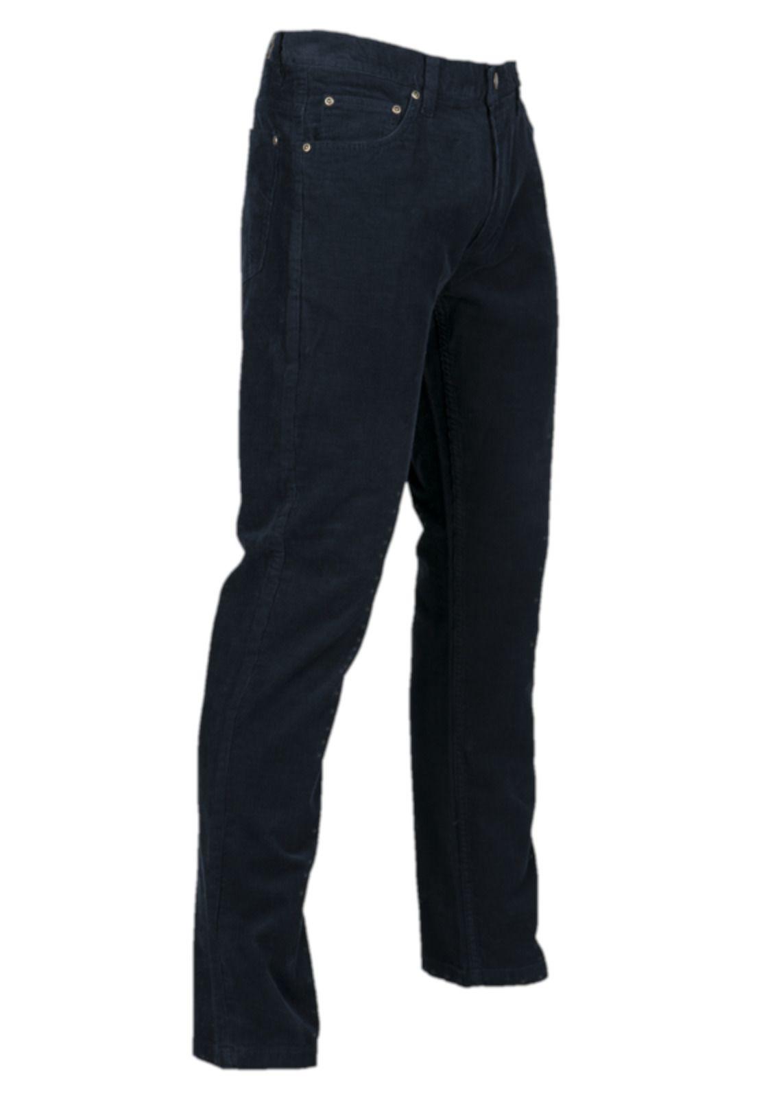 Pantalón Cotelé Algodón Slim Fit Azul Marino-2