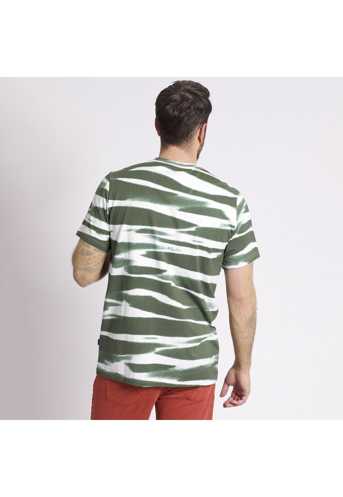 Polera Manga Corta Tie Dye Regular Fit Print Verde oscuro-1
