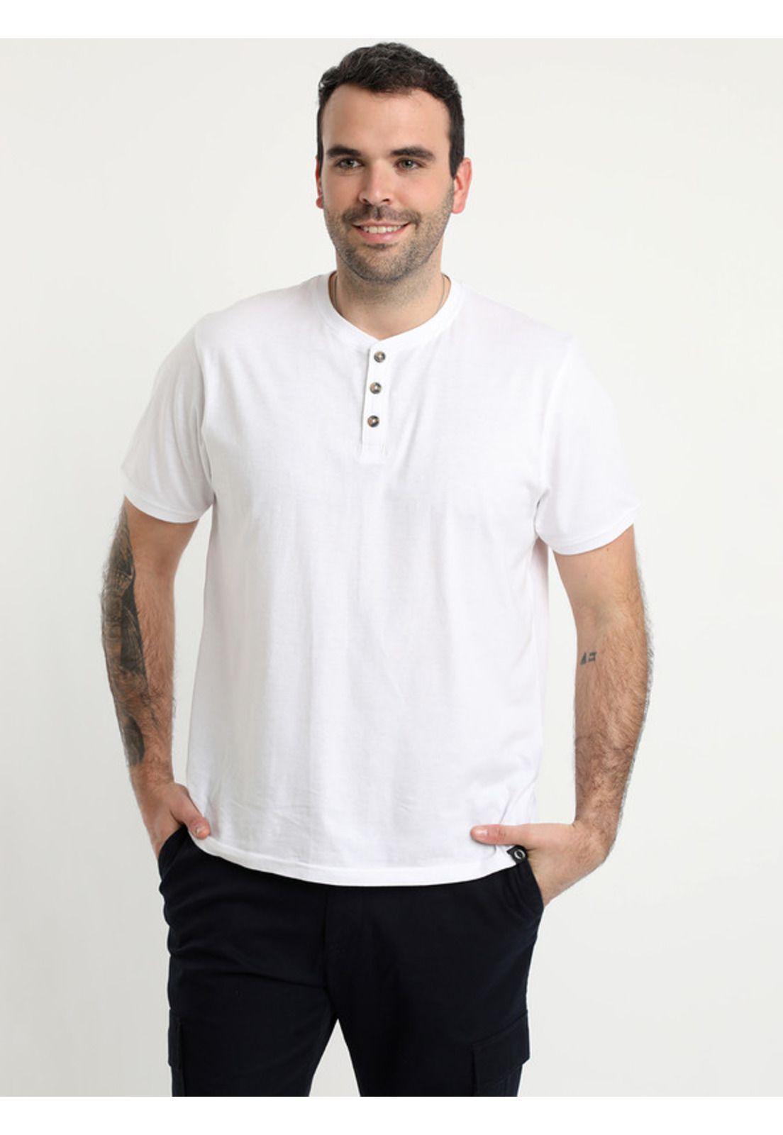 Polera Jersey Botones En Cuello Blanco-0