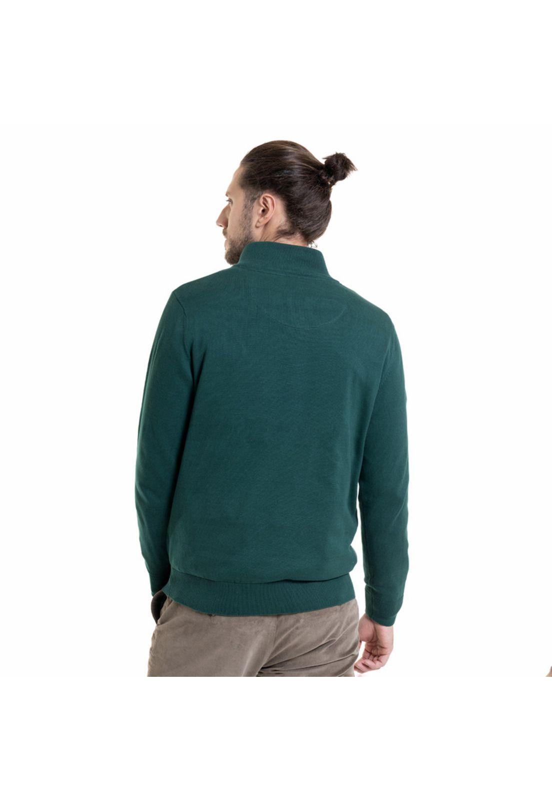 Sweater Half Zipper Verde petróleo-1