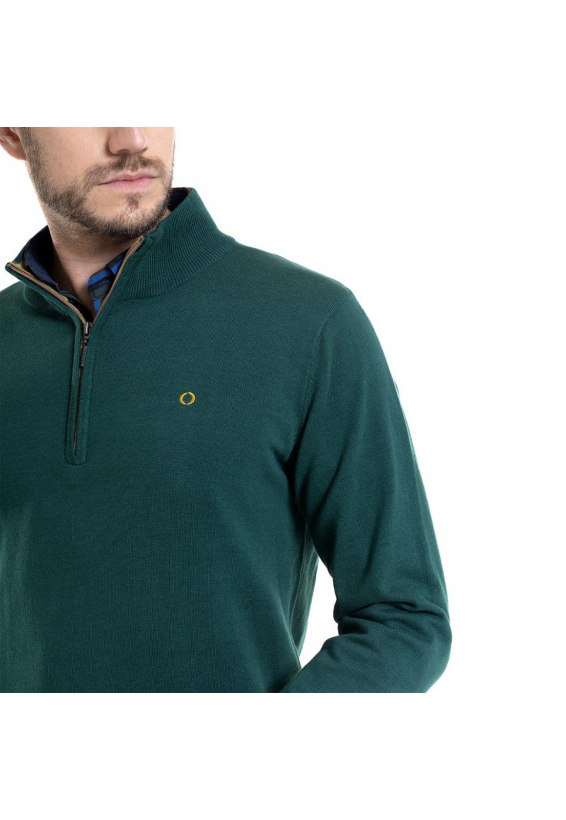 Sweater Half Zipper Verde petróleo-3