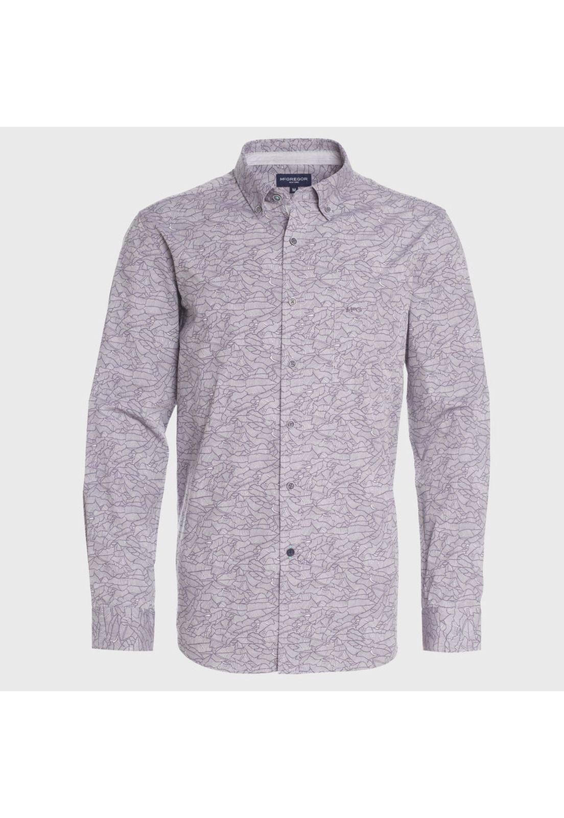 Camisa Oxford Estampada Comfort Fit-0
