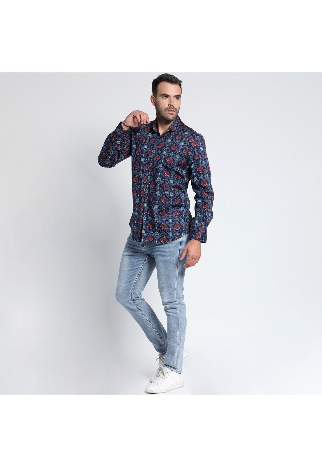CAMISA SPANDEX ESTAMPADA MANGA LARGA-0