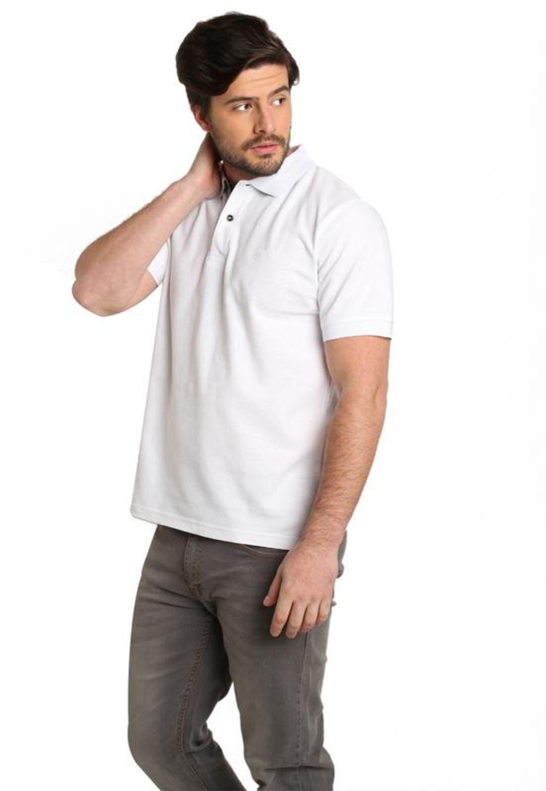 Polera Piqué Diseño En Cuello Blanco-0
