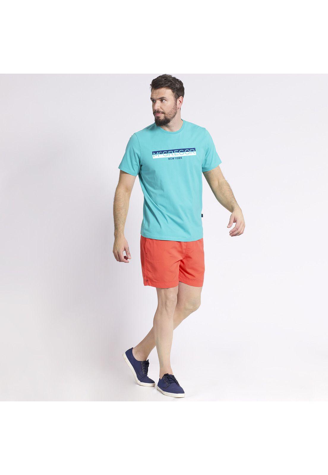 Polera Manga Corta Estampado Texturado Regular Fit Jersey Turquesa-0