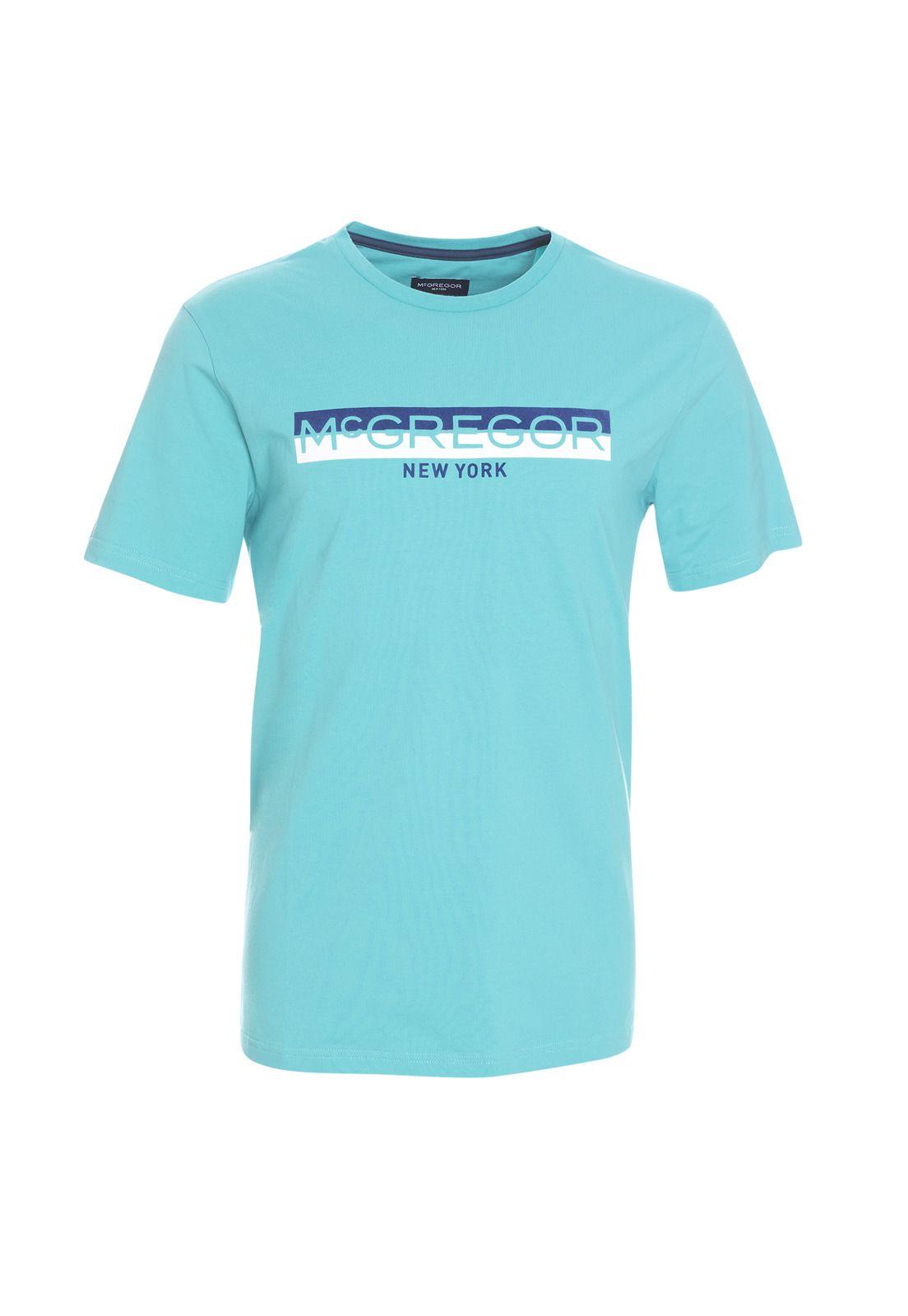 Polera Manga Corta Estampado Texturado Regular Fit Jersey Turquesa-3