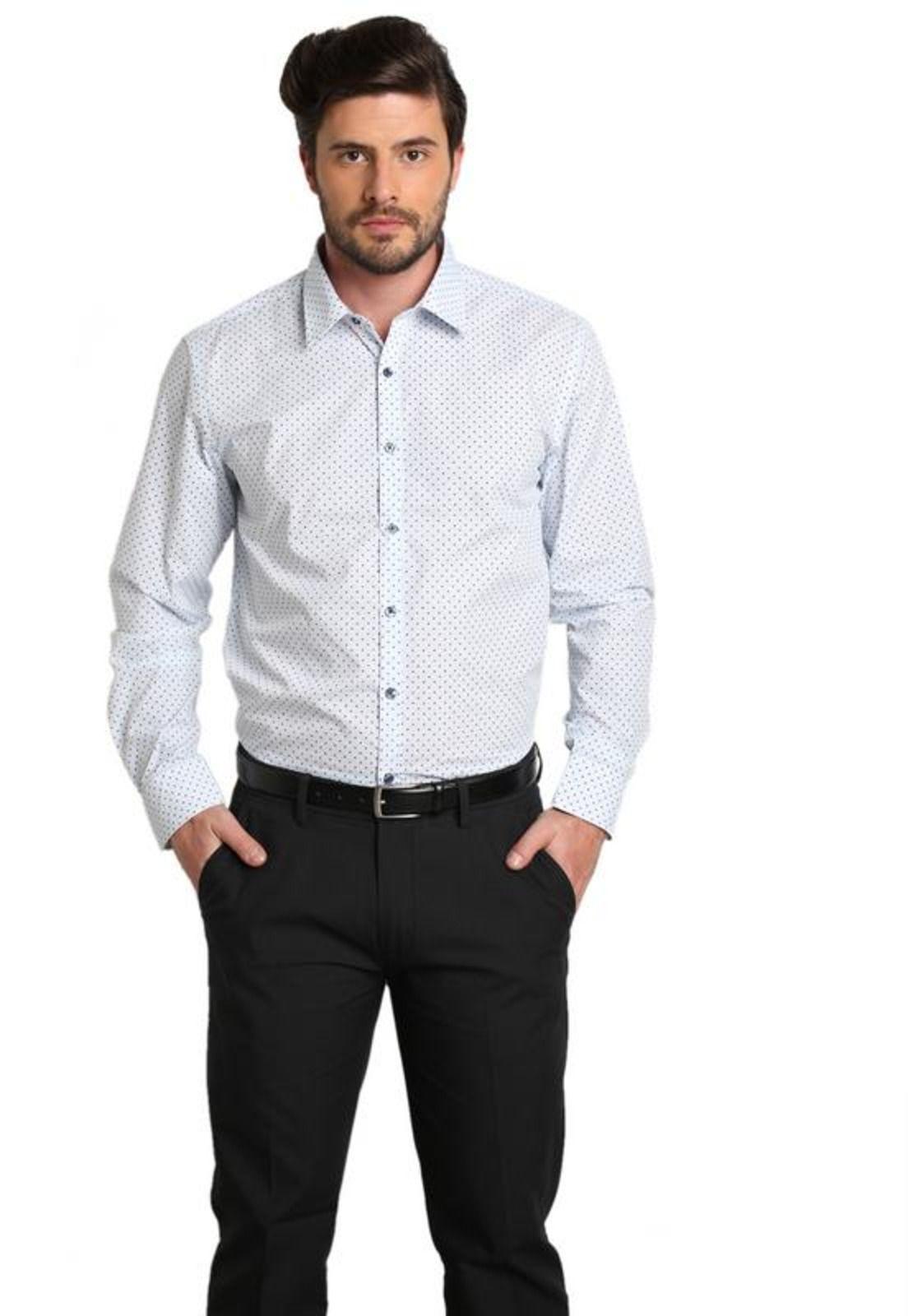 Camisa Estampada Slim Fit Blanco-0
