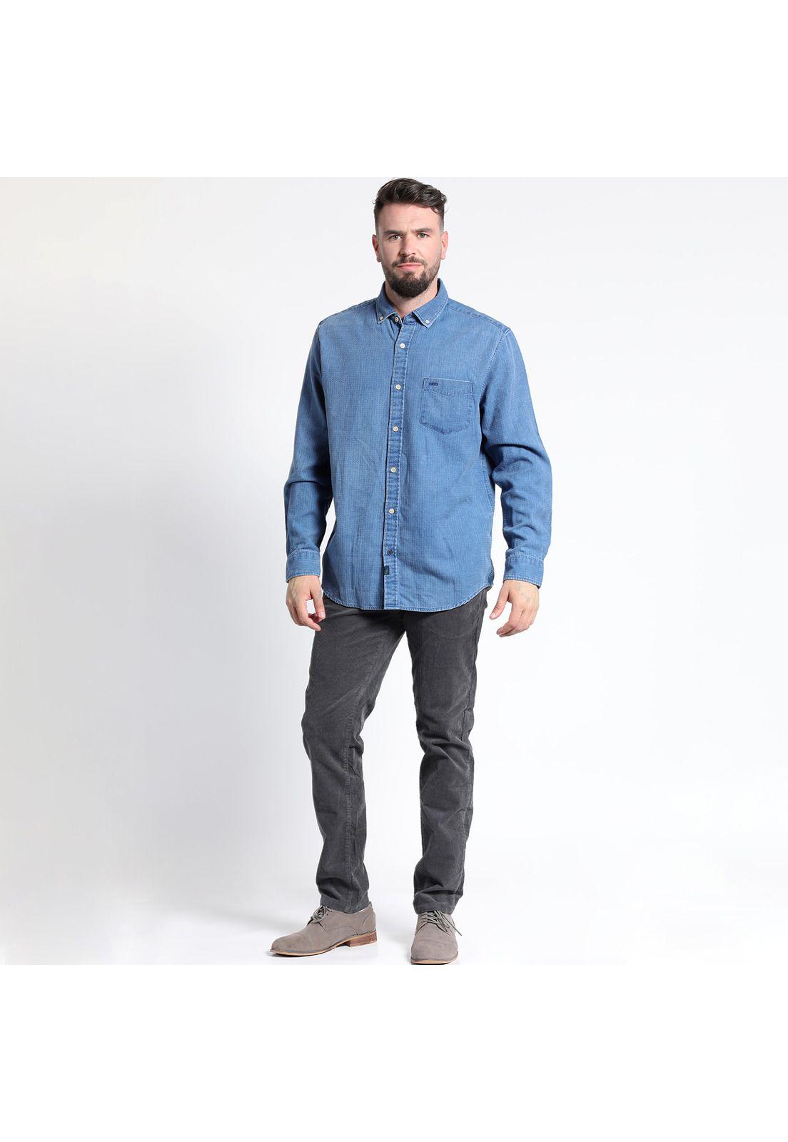 CAMISA MANGA LARGA JACQUARD YD COMFORT FIT DENIM LOOK-0