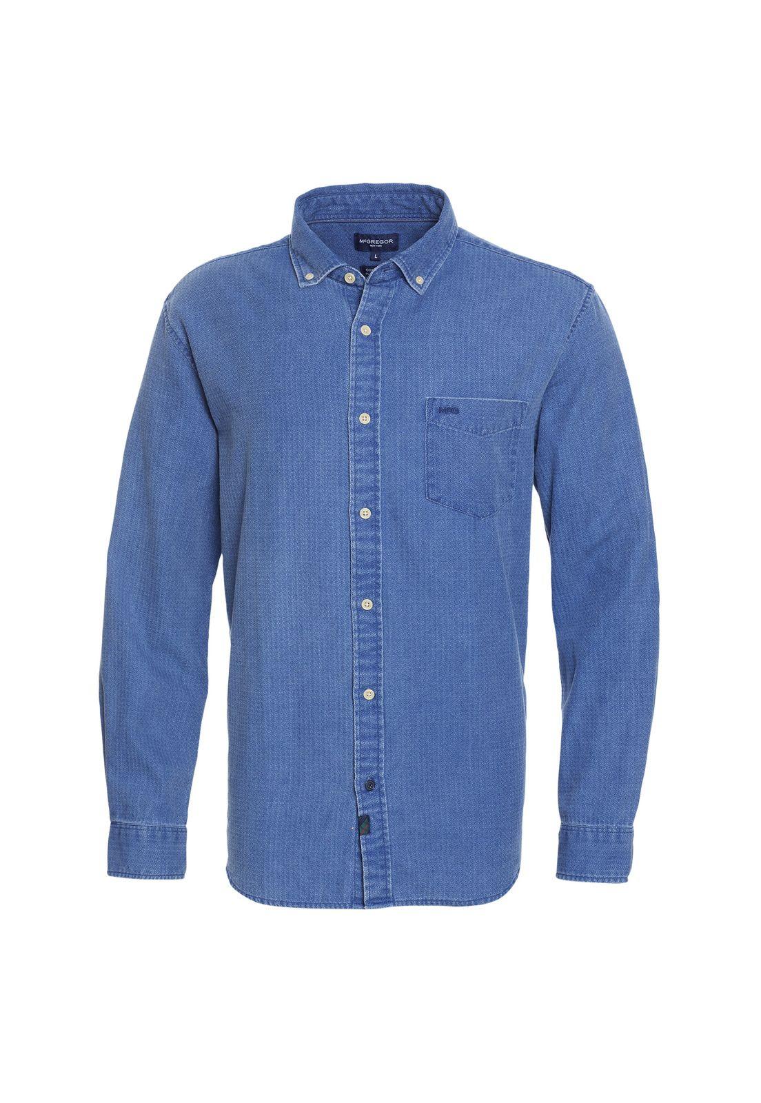 CAMISA MANGA LARGA JACQUARD YD COMFORT FIT DENIM LOOK-1