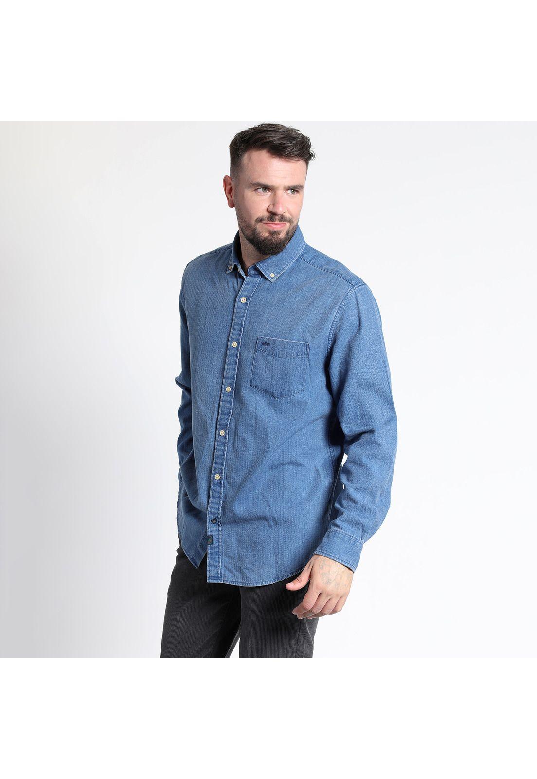 CAMISA MANGA LARGA JACQUARD YD COMFORT FIT DENIM LOOK-3