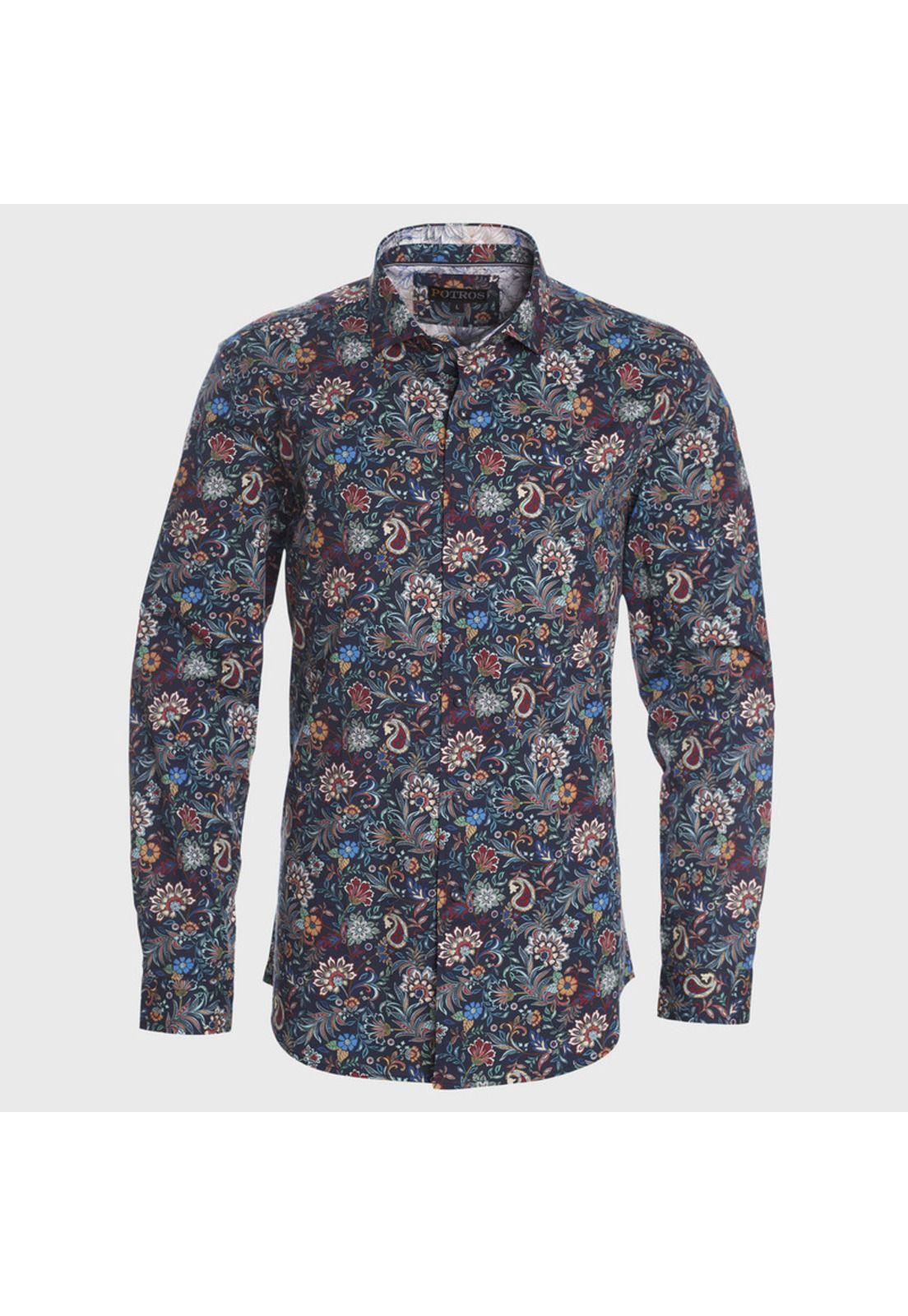 Camisa Estampada Algodón Spandex-0