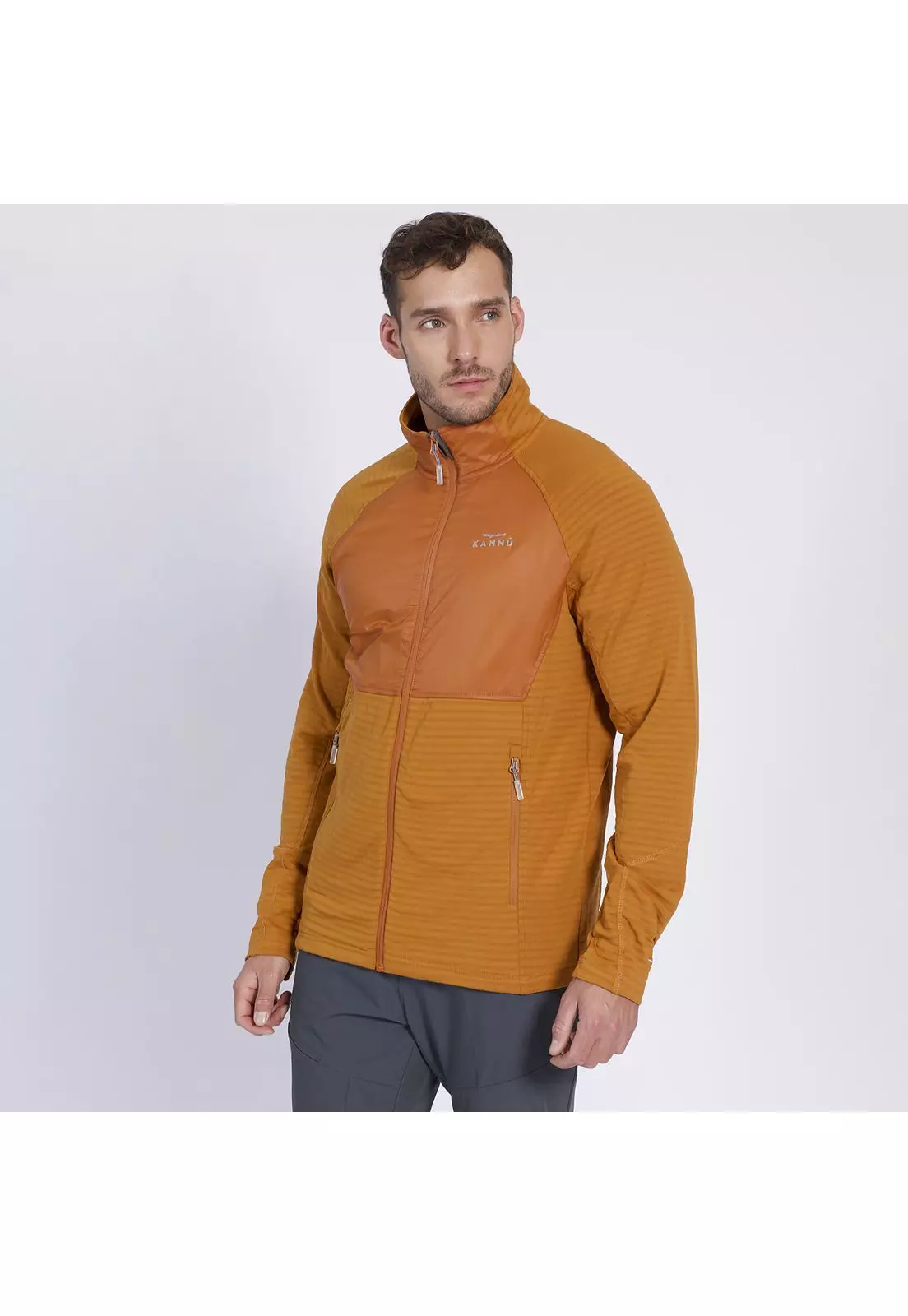 Polar Trail Running Full Zipper Bitone Hombre Naranja-0