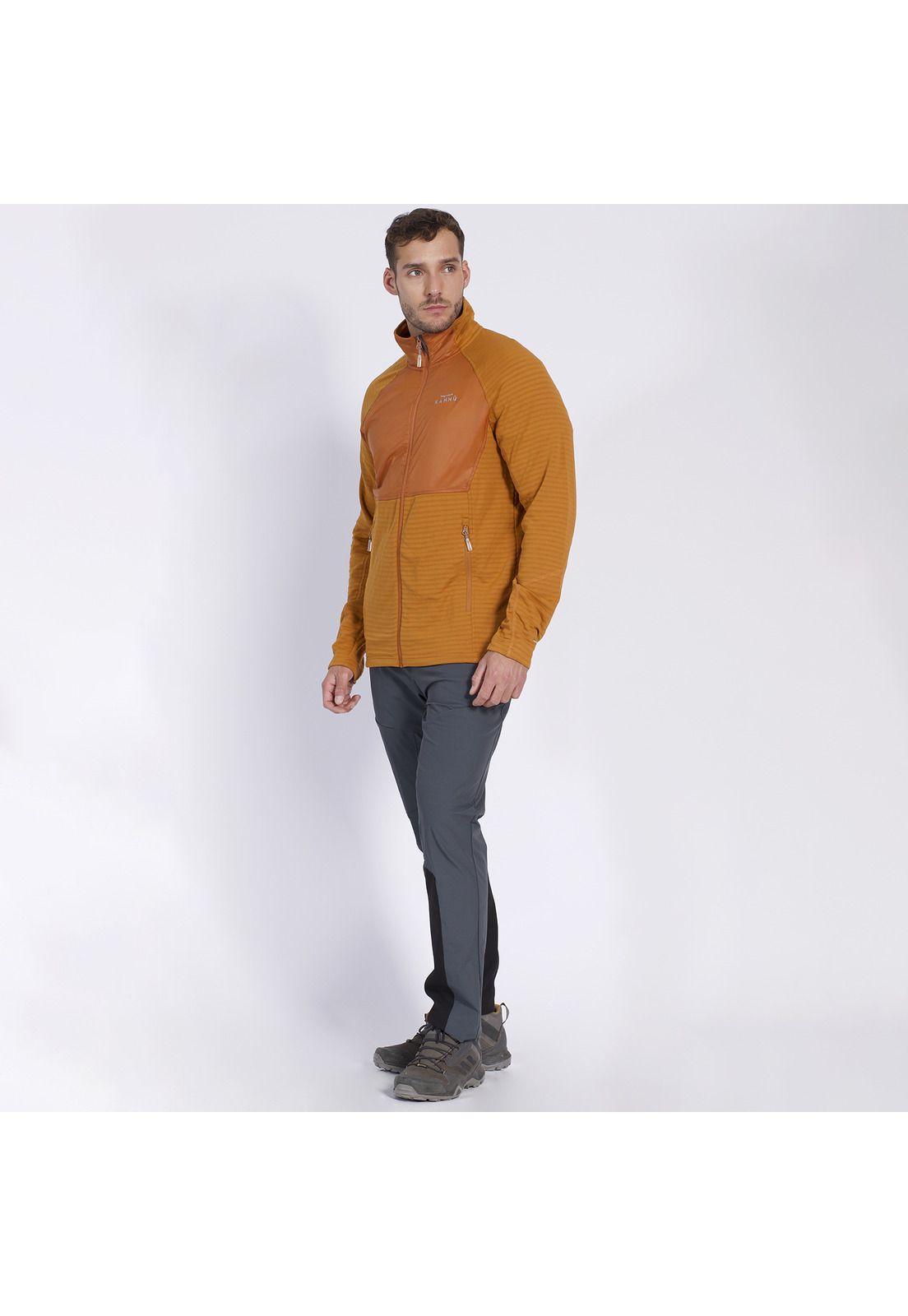 Polar Trail Running Full Zipper Bitone Hombre Naranja-2
