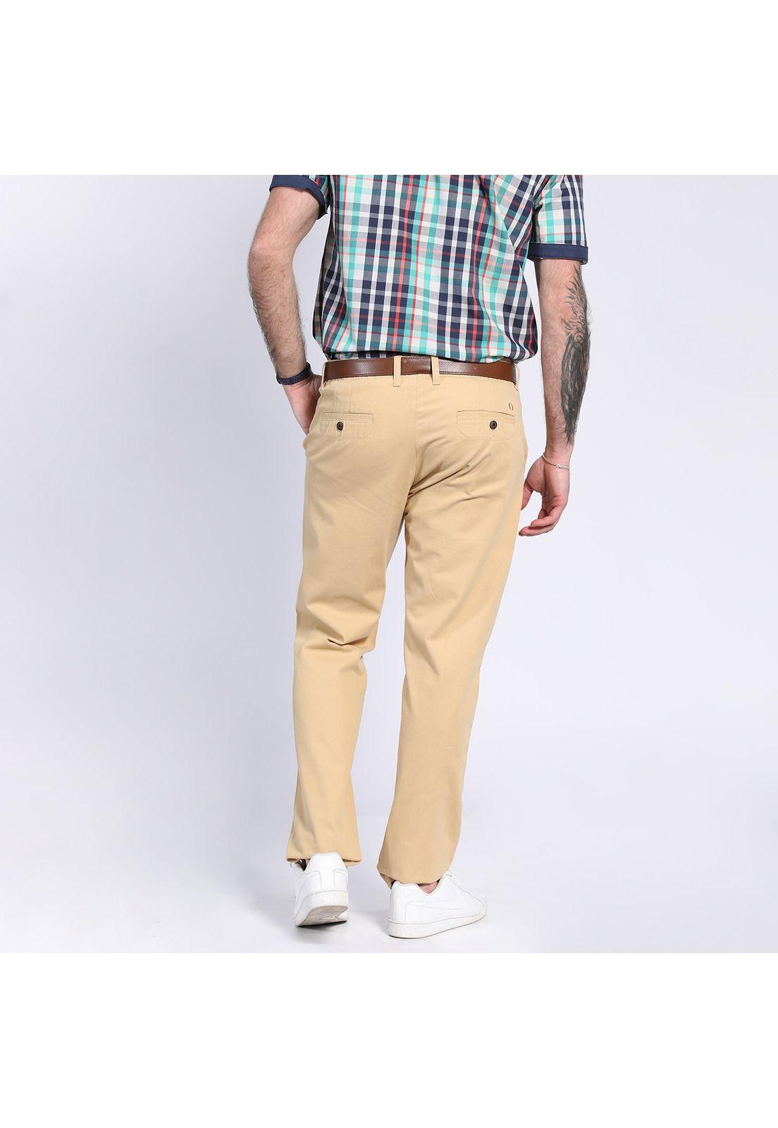 Pantalón Gabardina Frente Plano Regular Fit Khaki-1