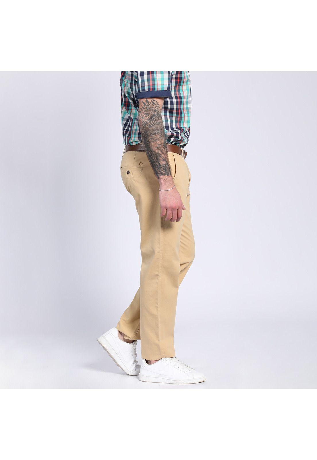 Pantalón Gabardina Frente Plano Regular Fit Khaki-2