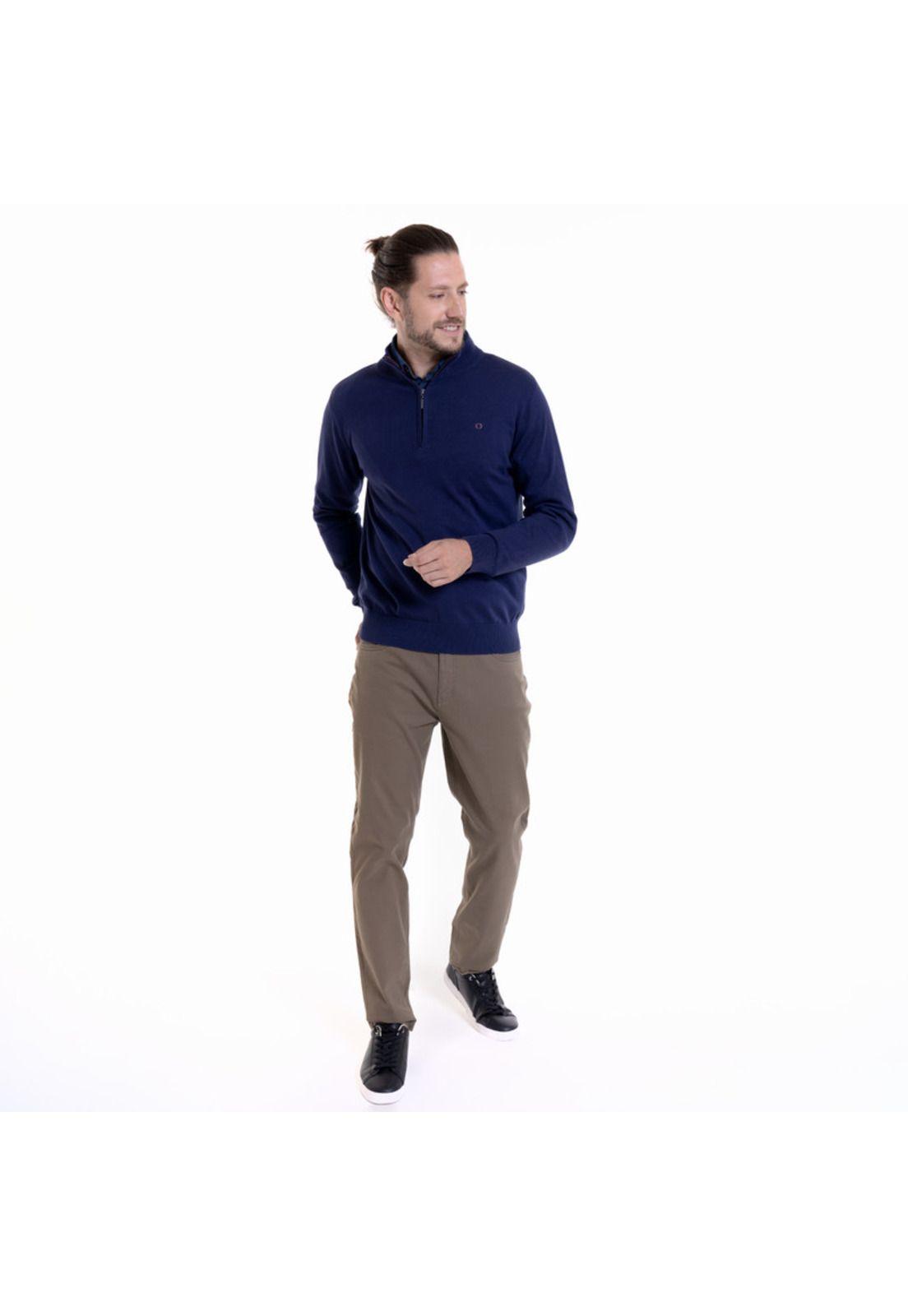 Sweater Half Zipper Azul Marino-2