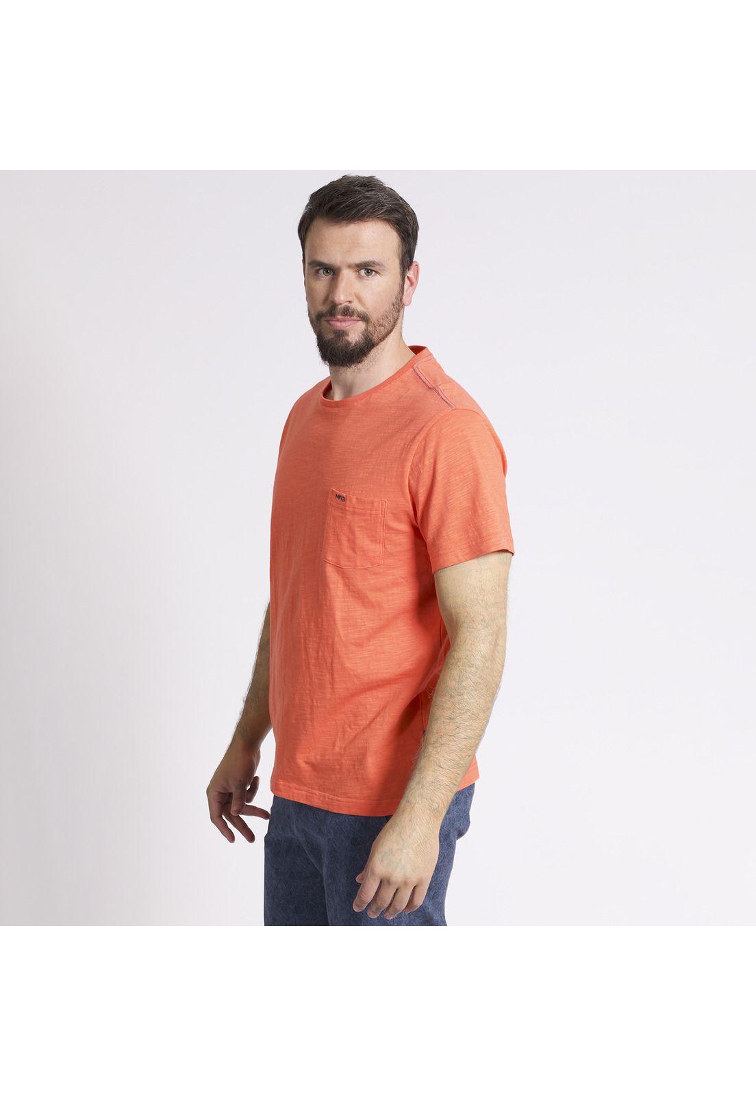 Polera Manga Corta Bolsillo Regular Fit Texturada Sandía-1